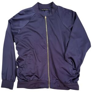 Harlowe & Graham Navy Bomber Style jacket Size Large